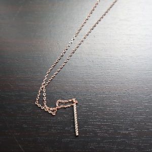 Astrid & Miyu rose gold bar necklaces EUC